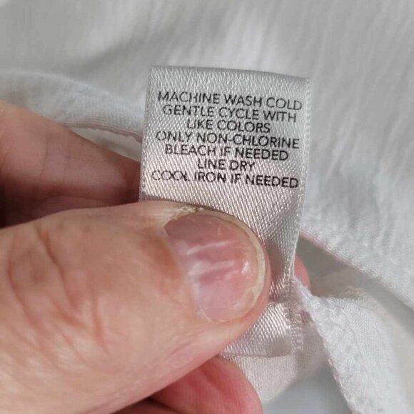 CJ Banks white button up blouse with 3/4 length sleeves. GUC - Picture 4 of 9